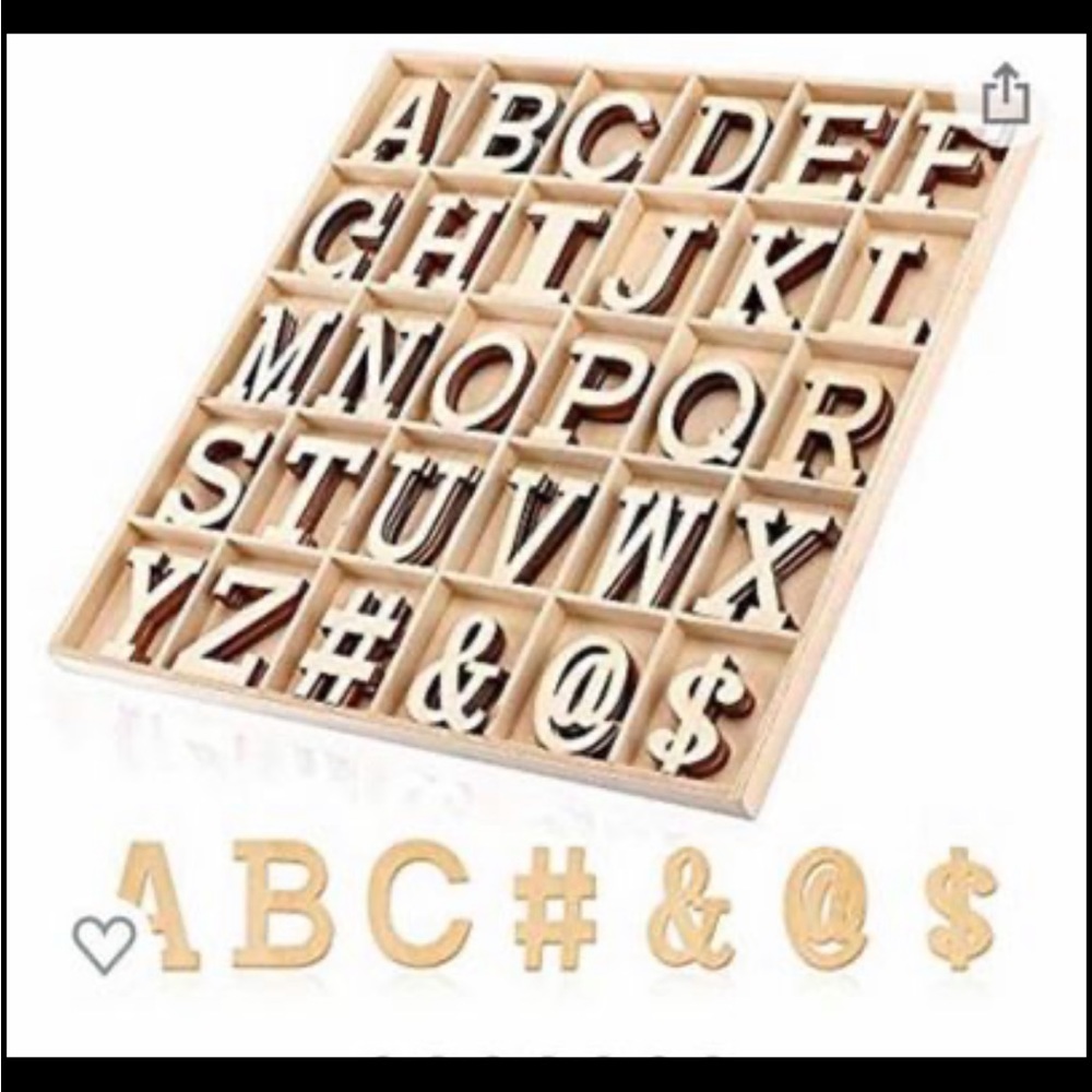 20 pcs of 2” Big Wooden Alphabet Letter